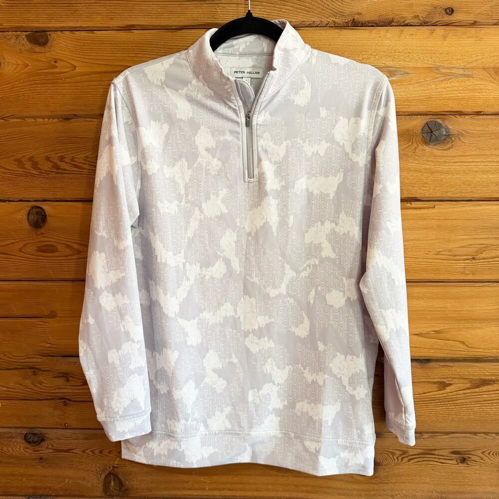 Peter Millar Performance long sleeve White Camo Youth Boys Large 11-12 Years